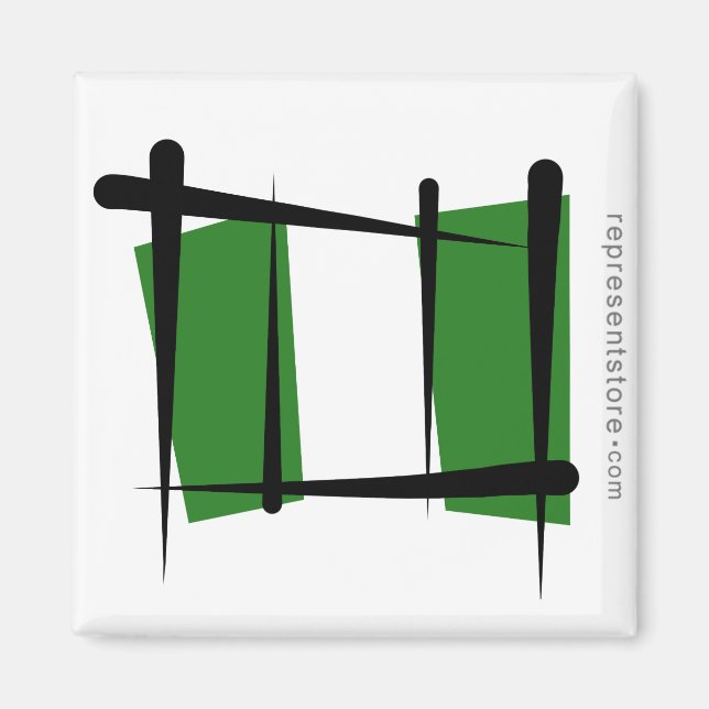 Imán Bandera de pincel de Nigeria (Frente)