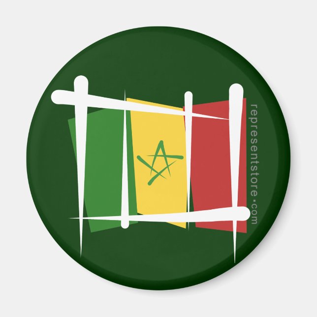 Imán Bandera de pincel de Senegal (Frente)