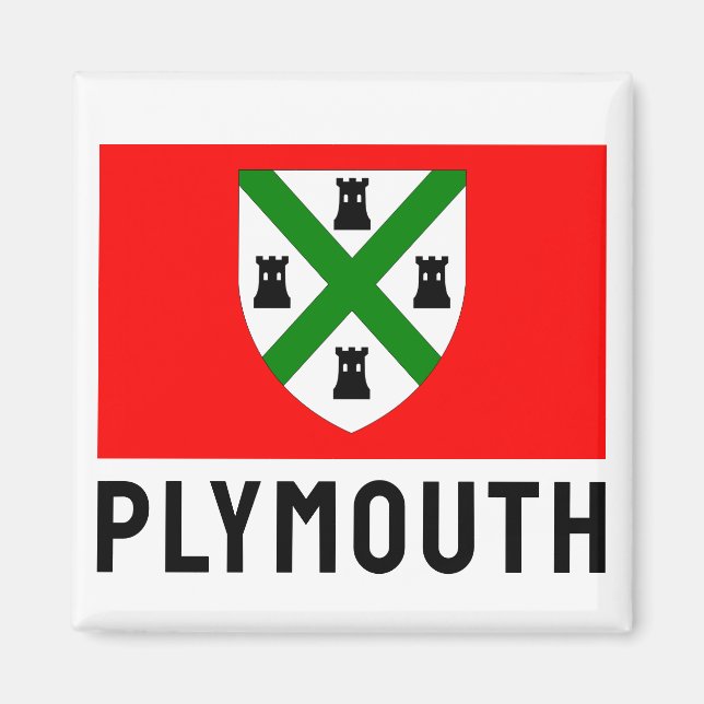 Imán Bandera de Plymouth (Inglaterra) (Frente)