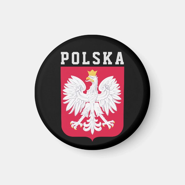 Imán Bandera de Polonia (con escudo de armas) (Frente)