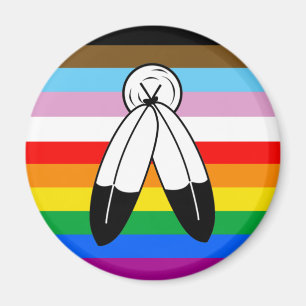 Imán Bandera de Progreso de Orgullo LGBTQ+ Two-Spirit