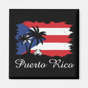 Imán Bandera de Puerto Rico vintage Coqui Boricua