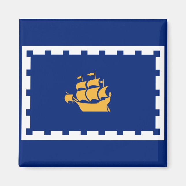 Imán Bandera de Quebec (Quebec, Canadá) (Frente)