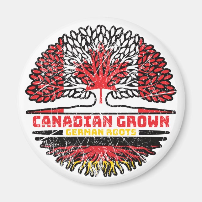 Imán Bandera de raíces de árbol canadiense de Alemania  (Frente)