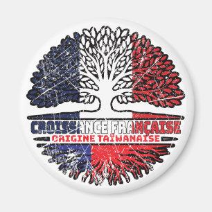 Imán Bandera de raíces de árbol de Francia Taiwán taiwa