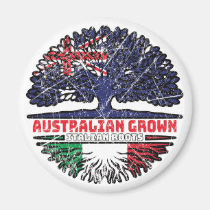 Imán Bandera de raíces de árboles australianos italiano