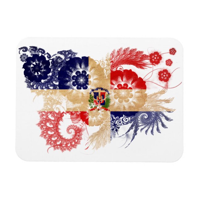 Imán Bandera de República Dominicana (Horizontal)