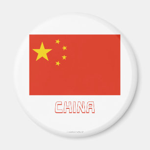 Imán Bandera de República Popular China con nombre
