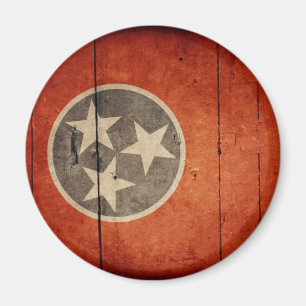 Imán Bandera de Rugged Wood Tennessee