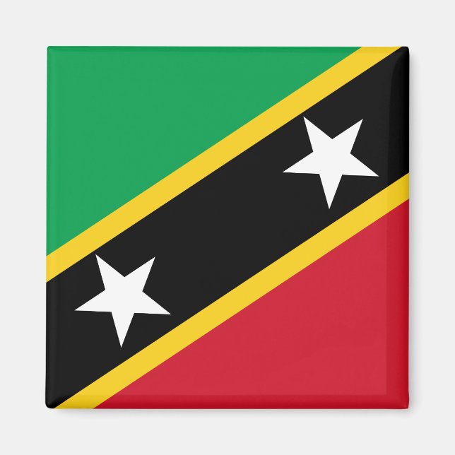 Imán Bandera de Saint Kitts y Nevis (Caribe) (Frente)