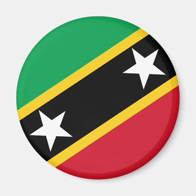 Imán Bandera de Saint Kitts y Nevis (Caribe) (Frente)