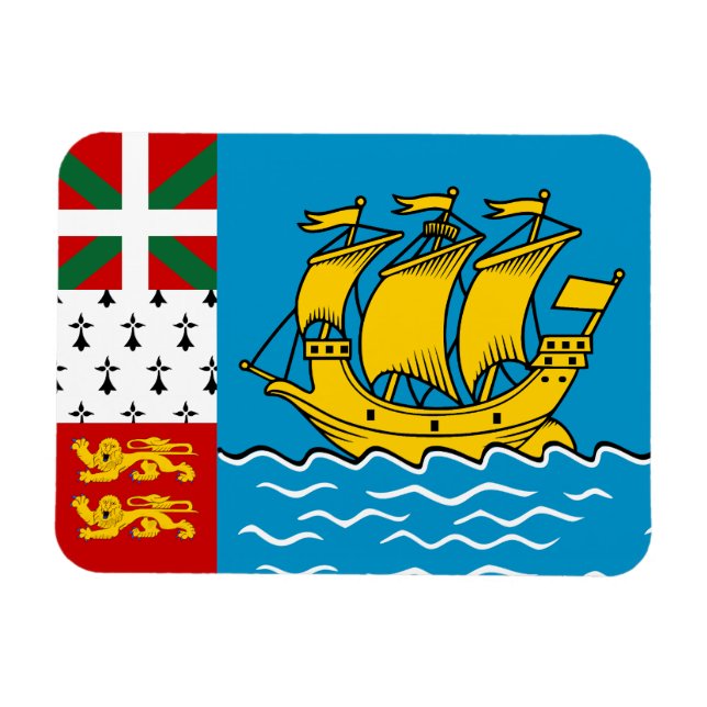Imán Bandera de Saint Pierre y Miquelon (Horizontal)
