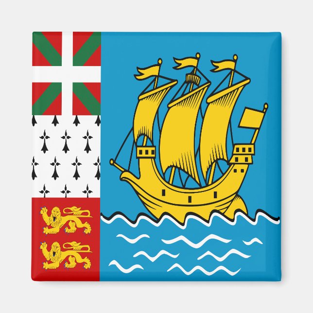 Imán Bandera de Saint Pierre y Miquelon (Frente)