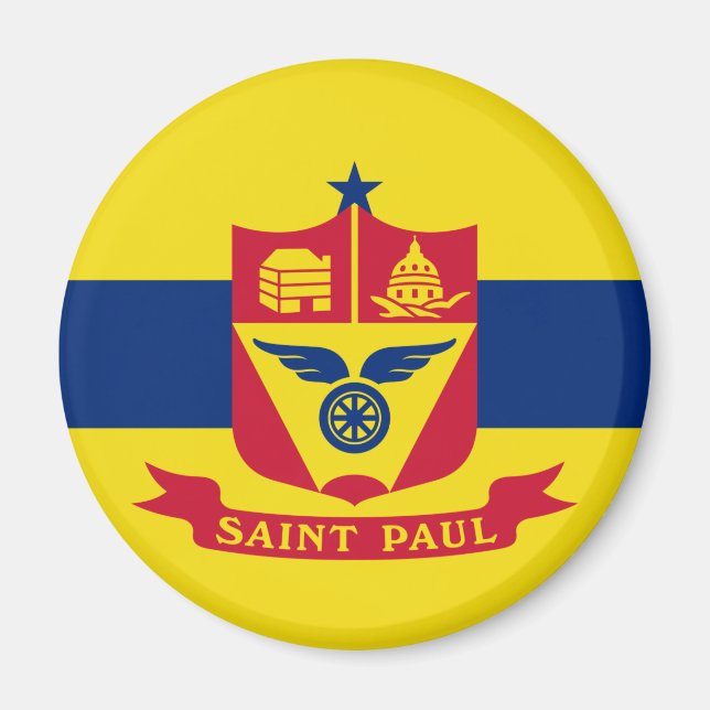 Imán Bandera de San Pablo (Minnesota) (Frente)