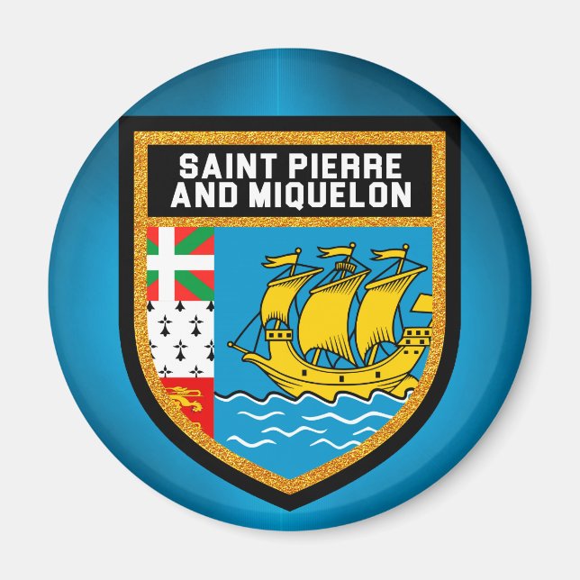 Imán Bandera De San Pedro Y Miquelón (Frente)