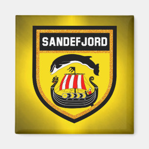 Imán Bandera de Sandefjord