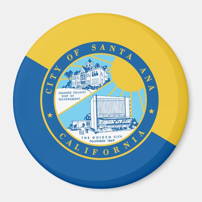 Imán Bandera de Santa Ana, California (Frente)