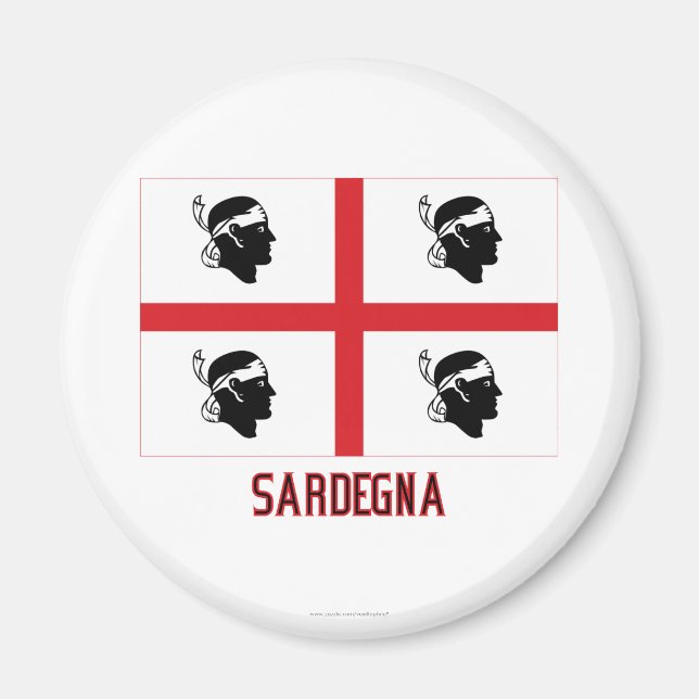 Imán Bandera de Sardegna con nombre (Frente)