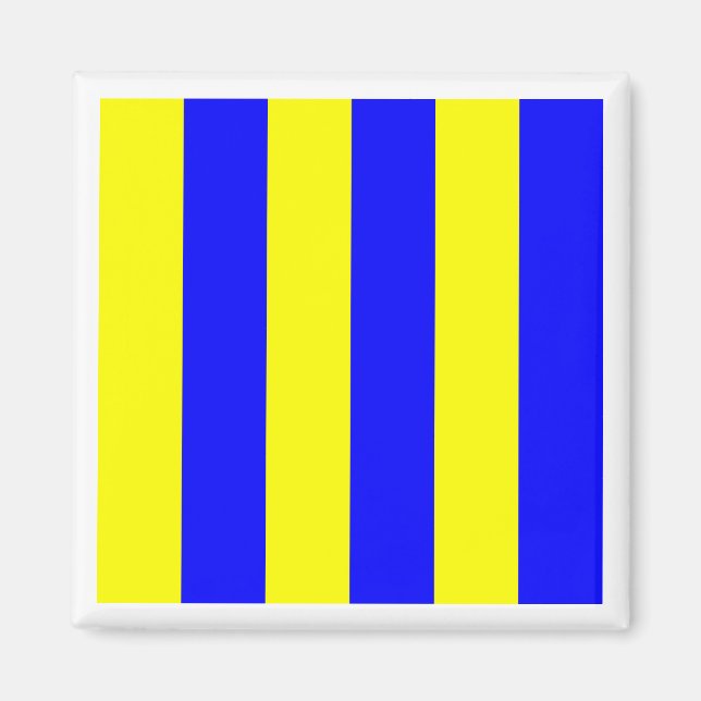 Imán Bandera de Señal Marítima Internacional GOLF (Frente)
