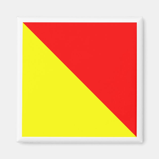 Imán Bandera de Señal Marítima Internacional OSCAR (Frente)