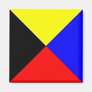 Imán Bandera de señal marítima Zulu ICS cuadrada