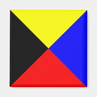 Imán Bandera de señal marítima Zulu ICS cuadrada