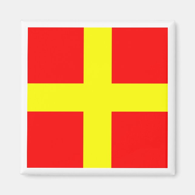 Imán Bandera de Señalización Marítima Internacional ROM (Frente)