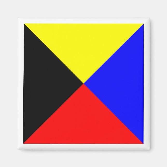 Imán Bandera de Señalización Marítima Internacional ZUL (Frente)