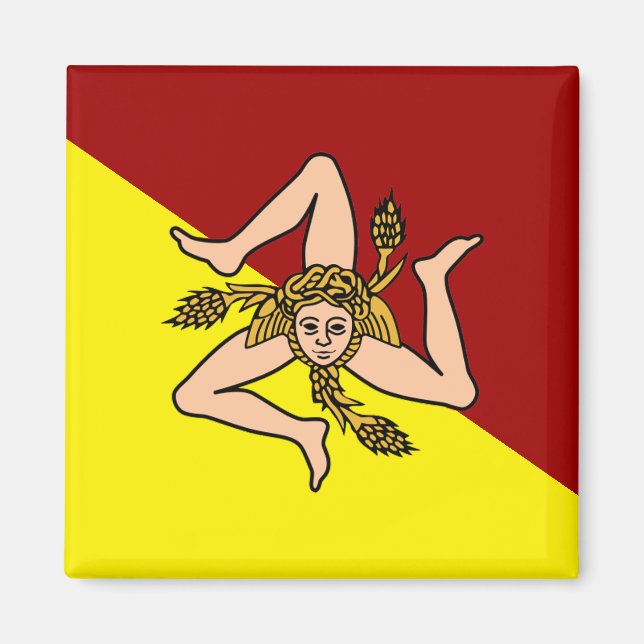 Imán Bandera de Sicilia (Italia) (Frente)