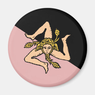 Imán Bandera de Sicilia (rosa y negro), Italia