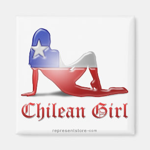 Imán Bandera de silueta Chica chilena