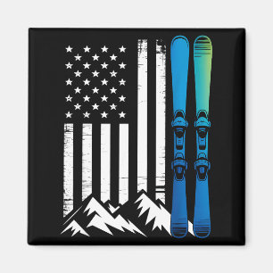Imán Bandera de Ski usa deporte de invierno esquiador b