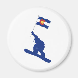Imán Bandera de Snowboard de Colorado