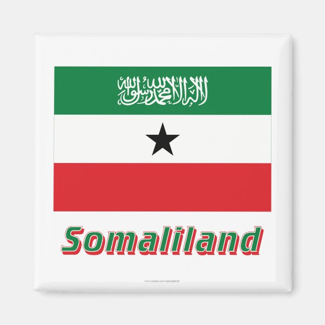 Imán Bandera de Somalilandia con nombre (Frente)