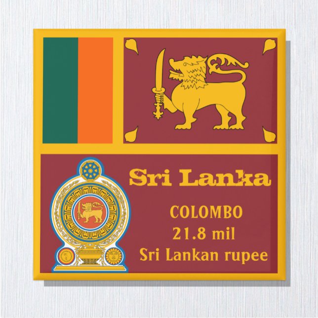 Imán Bandera de Sri Lanka y Emblema Vajra, hinchas de v (Subido por el creador)