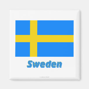 Imán Bandera de Suecia con nombre