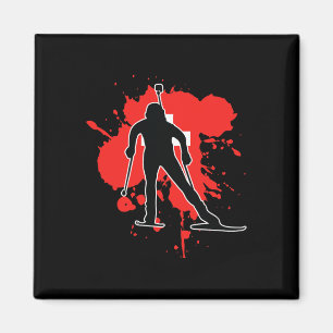 Imán Bandera de Suiza Biatlonista - Biatlón suizo
