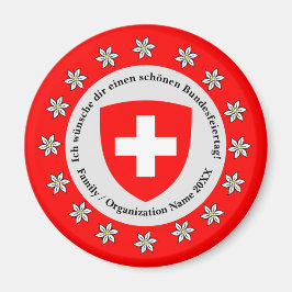 Imán Bandera de Suiza Edelweiss, Día Nacional Suizo