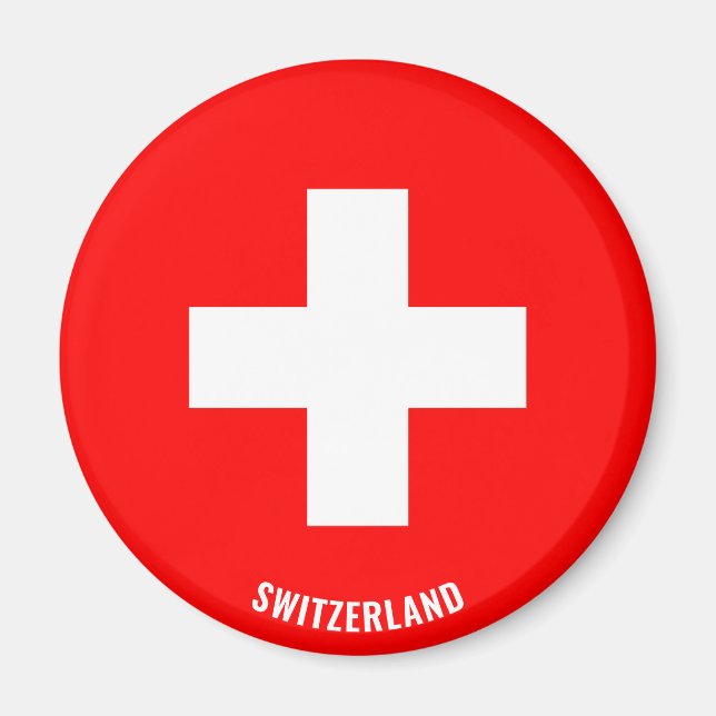 Imán Bandera de Suiza Encantadora Patriótica (Frente)