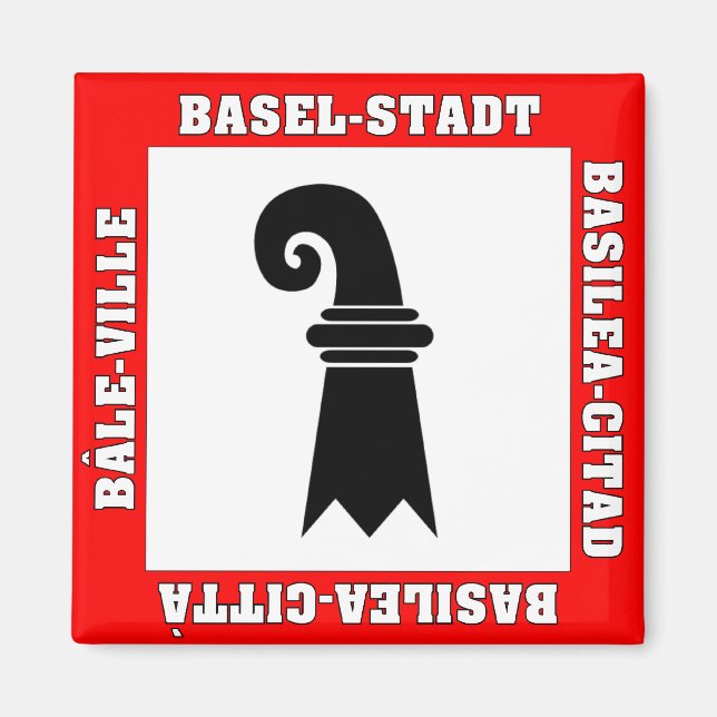 Imán Bandera de Suiza estándar de Basilea (Frente)