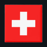 Imán Bandera de Suiza (Suiza)<br><div class="desc">Productos de bandera mundial de personalizable - Por favor, no dude en añadir su propio texto.</div>