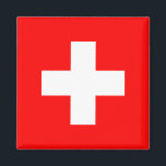 Imán Bandera de Suiza (Suiza)<br><div class="desc">Productos de bandera mundial de personalizable - Por favor,  no dude en añadir su propio texto.</div>