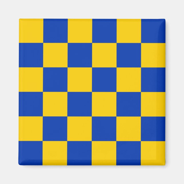 Imán Bandera de Surrey (estampado de cuadros azul y ama (Frente)