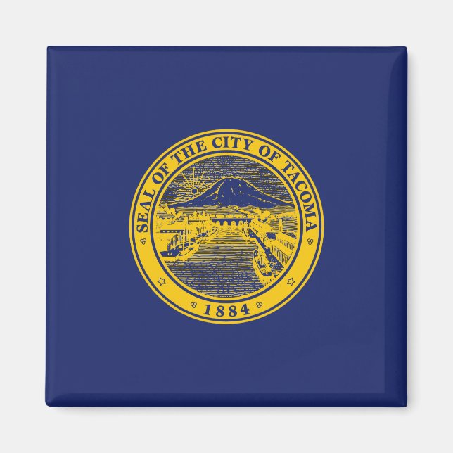 Imán Bandera de Tacoma (Ciudad de Washington) (Frente)