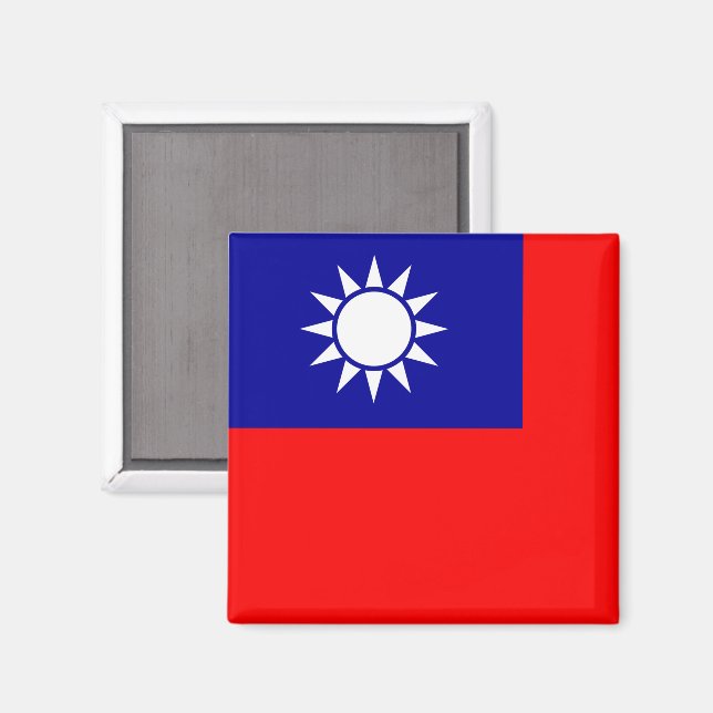 Imán Bandera de Taiwán: República de China, Taipei chin (Anverso/Reverso)