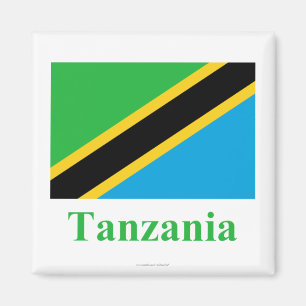 Imán Bandera de Tanzania con nombre