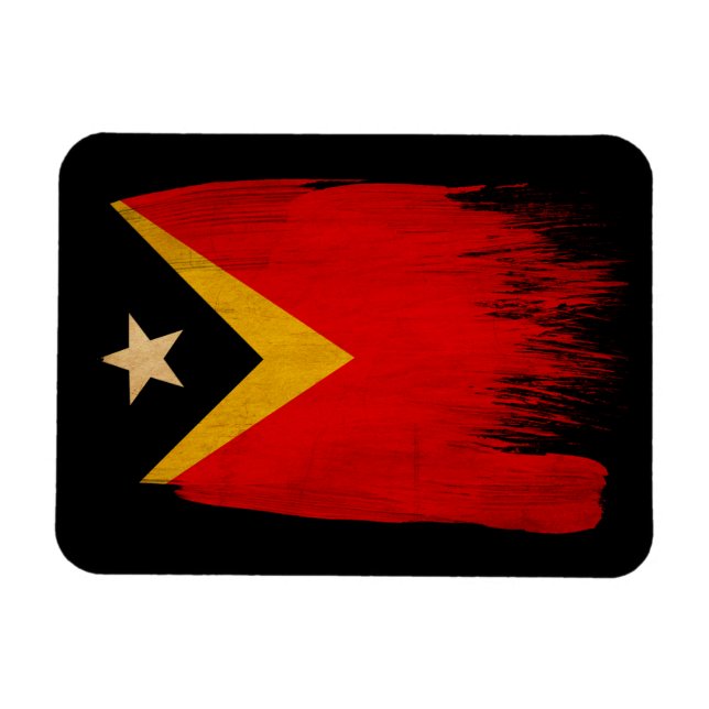 Imán Bandera de Timor Oriental (Horizontal)