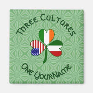 Imán Bandera de Trébol Personalizada Ítalo-Irlandesa Am