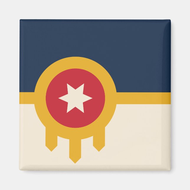 Imán Bandera de Tulsa (Oklahoma) (Frente)
