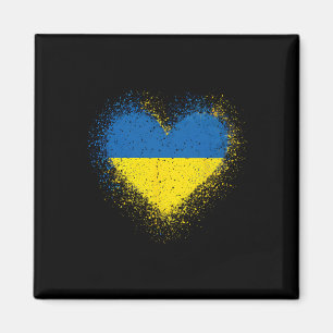 Imán Bandera de Ucrania corazón hombres mujeres 